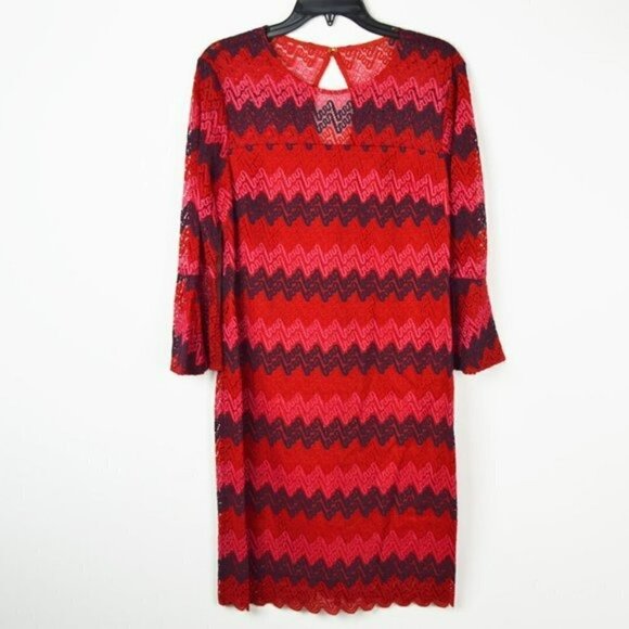NWT TRINA TRINA TURK Lovey Bell Sleeves Chevron Print Party Mini Dress - Picture 8 of 8